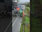 Firefighters tackle burning lorry on M5 motorway near Highbridge