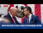 LIVE: Trump and Hegseth address the media ahead of meeting with America's top military personnel