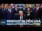 USA wird neu gestartet: Donald Trump unterschreibt Übergangshaushalt und öffnet Regierung erneut