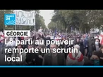 Géorgie : le pouvoir remporte un scrutin local, des manifestants protestent devant la présidence