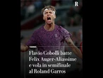 Cobolli DA FAVOLA, batte Auger-Aliassime e vola in semifinale al Roland Garros
