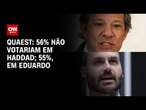 Quaest: 56% não votariam em Haddad; 55%, em Eduardo | CNN NOVO DIA