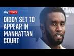 Outside a court in Manhattan where rapper Sean 'Diddy' Combs is due to appear