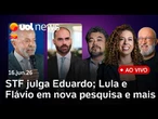 Moraes pede explicações a Bolsonaro sobre arma apreendida; STF julga Eduardo; dupla do Irã retida e+