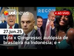 UOL News 1ª Edição ao vivo com Fabíola e Josias: Autópsia de Juliana, Lula x Congresso no IOF e+