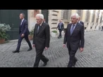 Roma, Mattarella depone una corona sotto la lapide di Aldo Moro