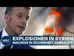 SYRIEN: Macron in Sicherheit gebracht! Explosionen in Damaskus bei Besuch von Frankreichs Präsident