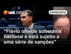 Flávio Bolsonaro ofende a soberania nacional e está sujeito a uma série de sanções, diz jurista