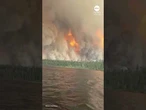 Lake Tamarack engulfed in flames from Canadian wildfire
