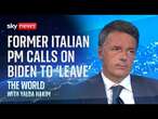 Italy's former leader calls on Joe Biden to quit presidential campaign