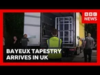 Bayeux Tapestry arrives in UK for first time in 900 years under police guard | BBC News