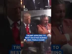 Trump appears to rest his eyes during NBA Finals game