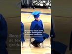 Bored boy steals show at Texas kindergarten graduation ceremony