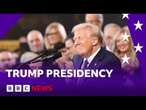 Donald Trump repeats election fraud claims and vows blitz of orders as presidency begins | BBC News