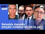 Reinaldo: PM preso por jogar homem; Nova violência policial em SP; Entrevista Flávio Bolsonaro e +