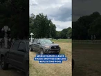 Mobile surveillance truck circling the Reflecting Pool