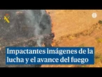 Impactantes imágenes de la lucha y el avance del fuego de Madrid y Ávila captadas por un dron