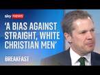 Jenrick hits out at 'blatant bias' against Christians and straight, white men