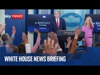White House news briefing as President Trump teases the prospect of reducing tariffs on China