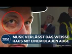 MUSK VERLÄSST TRUMP-TEAM: Elon mit sichtbarem blauem Auge – und einer kuriosen Macron-Anspielung!