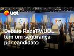 Debate RedeTV/UOL: Seguranças tomam conta de estúdio durante intervalo; veja vídeo