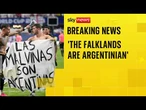 'The Falklands are Argentinian': Players hold up banner after beating England 2-1