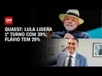 Quaest: Lula lidera com 39% no 1º turno; Flávio tem 29% | LIVE CNN