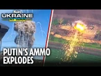 Moment Russian ammo base suffers catastrophic explosion as Ukraine strikes Belgorod