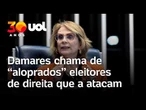 Damares chama de ‘aloprados’ eleitores de direita que a atacam e pede união dos ‘soldados’
