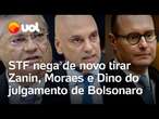 STF nega de novo afastar Zanin, Moraes e Dino de julgamento de Bolsonaro; veja votos