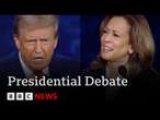 Debate verdict: defensive Trump rattled by confident Harris | BBC News