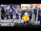 Illegal migrant delivery riders ARRESTED as cops swoop on asylum hotel after Sun investigation