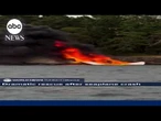 Dramatic rescue after seaplane crashes, bursts into flames
