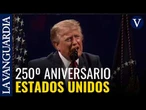El calor y la tormenta amargan el acto de Trump: "Todos quieren ser como EE.UU."