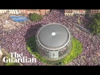 Aerial footage shows scale of 'unite the kingdom' rally