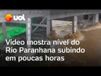 Vídeo mostra nível do rio Paranhana subindo em poucas horas em Igrejinha e Três Coroas, no RS; veja