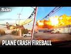 Shocking moment jumbo jet EXPLODES as it flies into chemical facility near Louisville airport