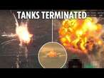 Russian turtle tanks obliterated in pinpoint Ukrainian drone strikes