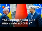 Xi Jinping ausente no Brics ajuda Lula a não prejudicar a imagem do governo, afirma especialista