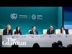 World leaders speak at Cop29 after report finds climate pledges not kept – watch live