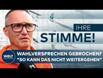 DEUTSCHLAND: Bürgergeld, Strompreise, Wirtschaft - Gebrochene Wahlversprechen, was sagen Sie?