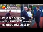 Macron dá corridinha para encontrar Lula no G20 e vídeo da chegada chama atenção; assista ao momento