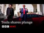 Tesla shares plunge as Elon Musk’s company raises alarm about Trump’s trade tariffs | BBC News