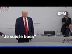 "Je suis le boss", plaisante Donald Trump en arrivant avec une heure de retard à une réunion du G7