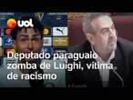 Deputado do Paraguai zomba de choro de Luighi após ofensa racista em jogo Cerro Porteño x Palmeiras