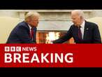 Joe Biden congratulates Donald Trump as pair shake hands in Oval Office | BBC News