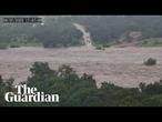 Timelapse footage shows how quickly Texas floodwaters rose over causeway
