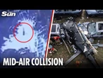Horrifying moment helicopter falls from the sky after two collide mid-air in Brazil killing six