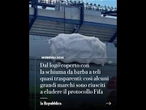 Lo sponsor dello stadio non si deve vedere, la scritta nascosta con la schiuma da barba