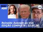 Reinaldo Azevedo ao vivo: Trump ataca bispa; Erika Hilton e caso Pix, Eduardo Bolsonaro x Marçal e+